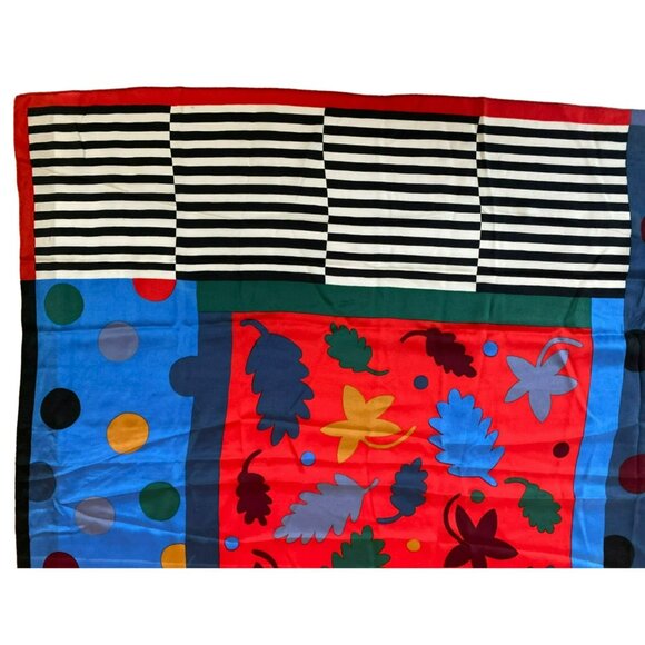 Vintage Sian Tucker Silk Scarf Abstract Art Design Matisse Style Modern 80's - Picture 5 of 7